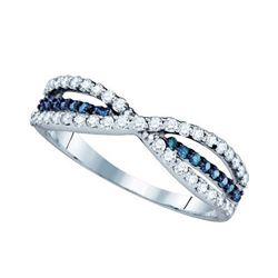 14KT White Gold 0.49CTW BLUE DIAMOND FASHION BAND