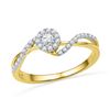 Image 1 : 10K Yellow-gold 0.25CTW DIAMOND FASHION RING