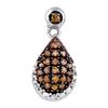 Image 1 : 10KT White Gold 0.17CTW DIAMOND COGNAC PENDANT