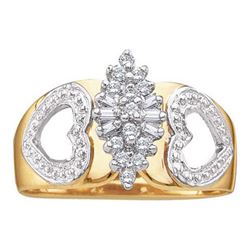 10KT Yellow Gold 0.15CTW DIAMOND CLUSTER RING