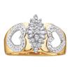 Image 1 : 10KT Yellow Gold 0.15CTW DIAMOND CLUSTER RING
