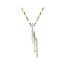 10kt Yellow Gold Womens Round Diamond Triple Vertical B