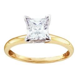 14KT Yellow Gold Two Tone 0.25CTW DIAMOND PRINCESS RING