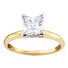 Image 1 : 14KT Yellow Gold Two Tone 0.25CTW DIAMOND PRINCESS RING