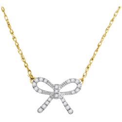 10kt Yellow Gold Womens Round Natural Diamond Knot Bow