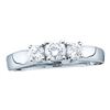 Image 1 : 14KT White Gold 0.25CTW DIAMOND 3 STONE RING(EXCELLENT)