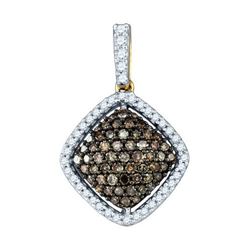 10KT Yellow Gold 0.52CTW COGNAC DIAMOND FASHION PENDANT