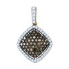 Image 1 : 10KT Yellow Gold 0.52CTW COGNAC DIAMOND FASHION PENDANT