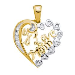 10KT Yellow Gold 0.12CTW DIAMOND MOM PENDANT