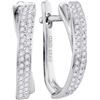 Image 1 : 10KT White Gold 0.17CTW DIAMOND MICRO-PAVE HOOPS