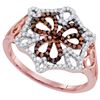 Image 1 : 10KT Rose Gold 0.33CTW DIAMOND MICRO-PAVE RING
