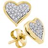 Image 1 : 10K Yellow-gold 0.19CTW DIAMOND HEART EARRING