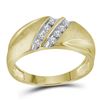 Image 1 : Mens 14K Yellow Gold 2 Row Channel Diamond Wedding Enga