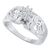 Image 1 : 10KT White Gold 0.10CTW DIAMOND CLUSTER RING