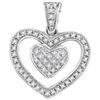 Image 1 : 925 Sterling Silver White 0.11CTW DIAMOND HEART PENDANT