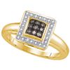 Image 1 : 925 Sterling Silver Yellow 0.16CTW DIAMOND FASHION RING