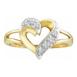 10KT Yellow Gold 0.05CTW DIAMOND LADIES HEART RING