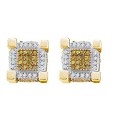 10KT Yellow Gold 0.50CTW DIAMOND MICRO PAVE EARRINGS