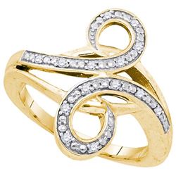 925 Sterling Silver Yellow 0.12CTW DIAMOND FASHION RING