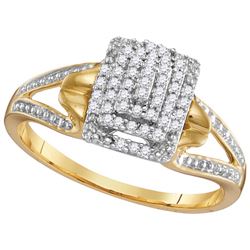 10kt Yellow Gold Womens Round Natural Diamond Cluster S