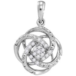 10KT White Gold 0.10CTW DIAMOND FASHION PENDANT