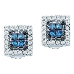 14KT White Gold 0.33CTW BLUE DIAMOND LADIES INVISIBLE E