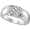 Image 1 : 10KT White Gold 0.34CTW-Diamond MENS FASHION BAND