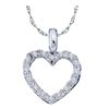 Image 1 : 10KT White Gold 0.10CTW DIAMOND HEART PENDANT