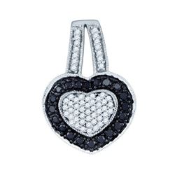 10KT White Gold 0.51CTW DIAMOND HEART PENDANT