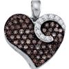 Image 1 : 10KT White Gold 0.75CTW COGNAC DIAMOND LADIES HEART PEN