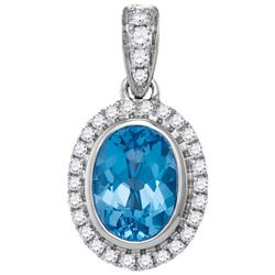 14KT White Gold 0.17CTW-Diamond 1.20(MIN)CT BT PENDANT