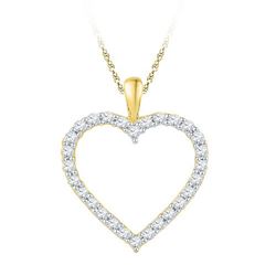 10K Yellow-gold 0.25CTW DIAMOND FASHION PENDANT