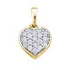 Image 1 : 14KT Yellow Gold 0.10CTW ROUND DIAMOND LADIES HEART PEN