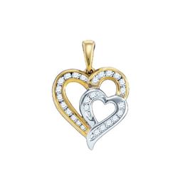 10KT Yellow Gold 0.36CTW DIAMOND HEART PENDANT