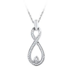 10KT White Gold 0.16CTW DIAMOND FASHION PENDANT