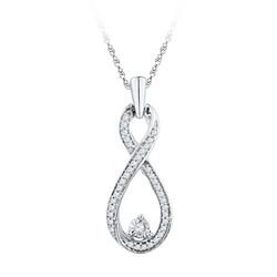 10KT White Gold 0.16CTW DIAMOND FASHION PENDANT