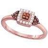 Image 1 : 10KT Rose Gold 0.20CTW RED DIAMOND FASHION RING