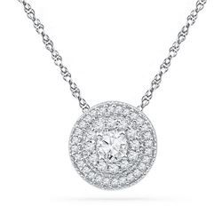 10KT White Gold 0.50CTW DIAMOND FASHION PENDANT