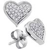 Image 1 : 10KT White Gold 0.19CTW DIAMOND HEART EARRING