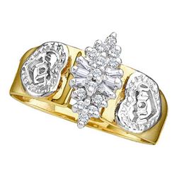 10KT Yellow Gold 0.12CT ROUND DIAMOND "MOM" RING