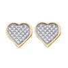 Image 1 : 925 Sterling Silver Yellow 0.15CTW DIAMOND HEART EARRIN