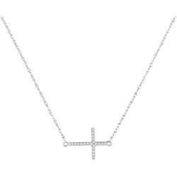 10KT White Gold 0.06CTW DIAMOND FASHION NECKLACE