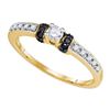 Image 1 : 10K Yellow-gold 0.27CTW BLACK DIAMOND FASHION RING