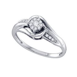 14KT White Gold 0.15CT DIAMOND LADIES FASHION RING