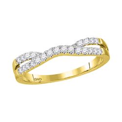 14kt Yellow Gold Womens Round Diamond Contour Enhancer