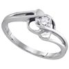 Image 1 : 10KT White Gold 0.15CTW DIAMOND FASHION RING