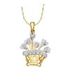 Image 1 : 10KT Yellow Gold "MOM" DIAMOND PENDANT