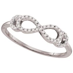 10KT White Gold 0.14CTW-Diamond FASHION RING