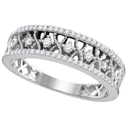 10kt White Gold Womens Round Natural Diamond Fashion Ba