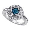 Image 1 : 10KT White Gold 0.25CTW BLUE DIAMOND FASHION RING